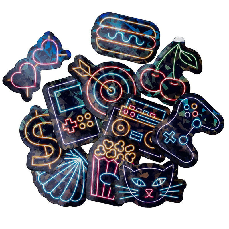 Extra big stickers set - 50 stuks - neon