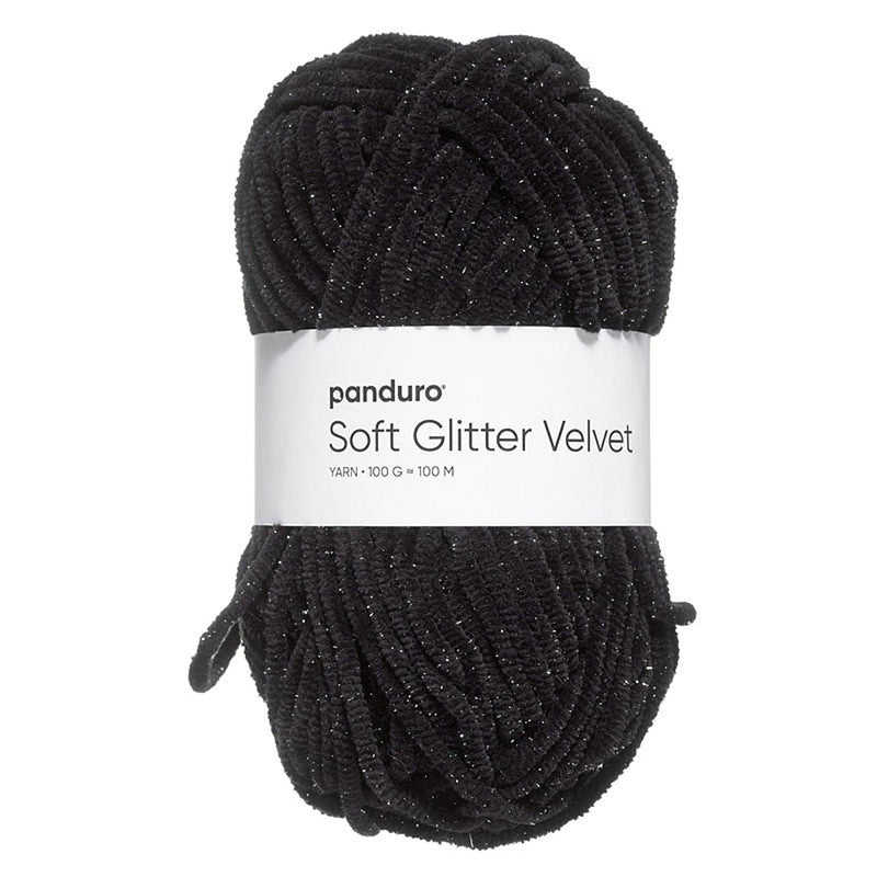 Panduro garen Velvet Glitter - zwart