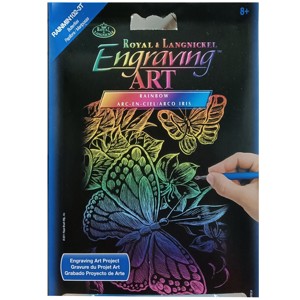 Engraving art - regenboogkleuren - vlinders