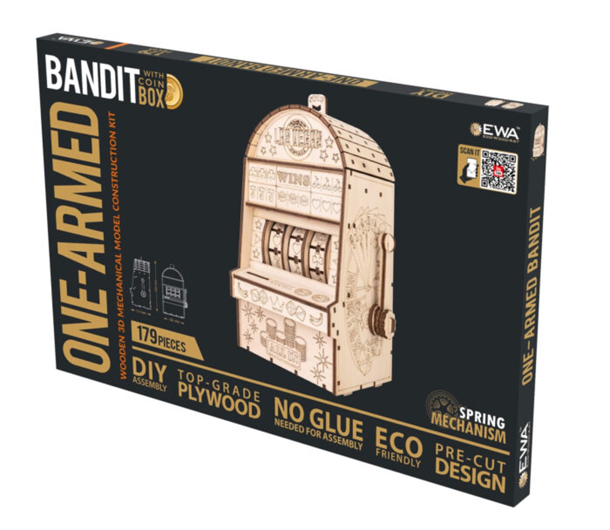 EWA houten 3D puzzel - one armed bandit spaarpot