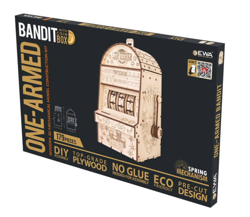 EWA houten 3D puzzel - one armed bandit spaarpot