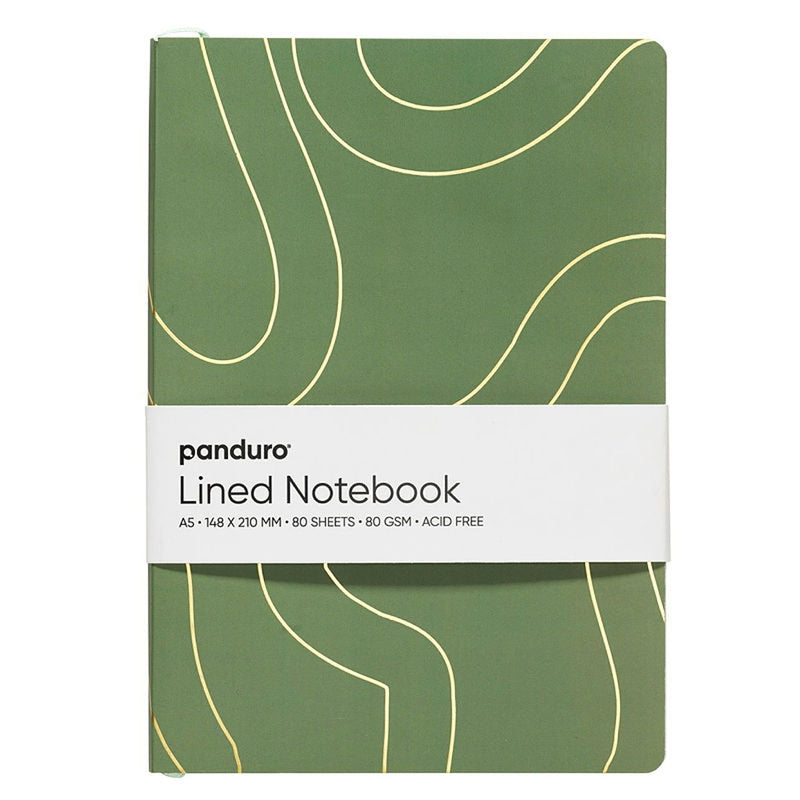 Panduro notitieboek - A5 - green lines