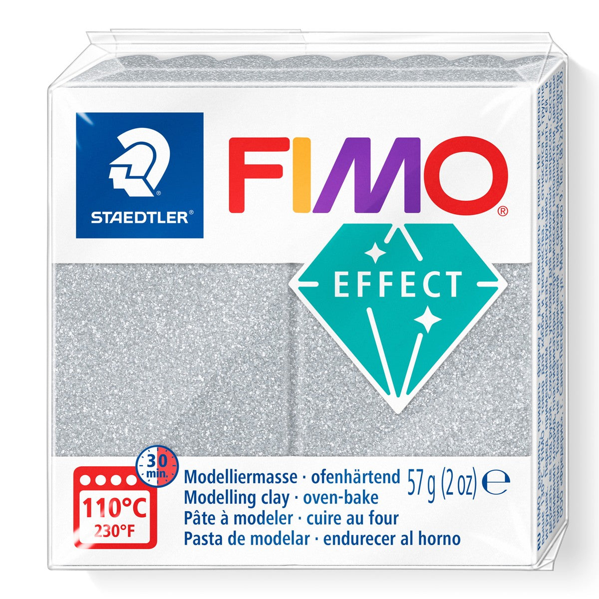 FIMO Soft Effect - 57 gram - glitter silver