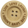 houten knoop 2 stuks - 40 mm Live Love Laugh