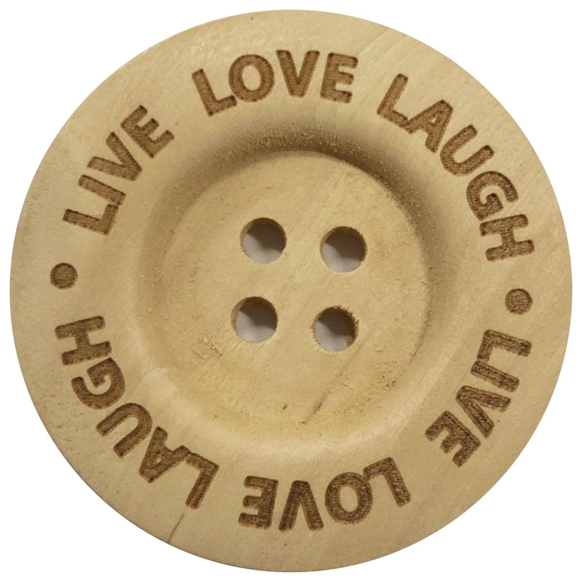 houten knoop 2 stuks - 40 mm Live Love Laugh