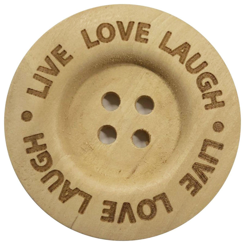 houten knoop 2 stuks - 40 mm Live Love Laugh