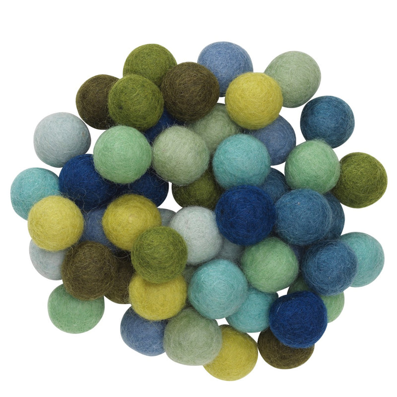 Wolvilt bolletjes - Ø20 mm - 50 stuks - koele mix