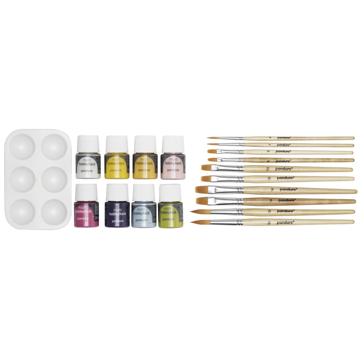 Panduro set hobbylak + accessoires - mat