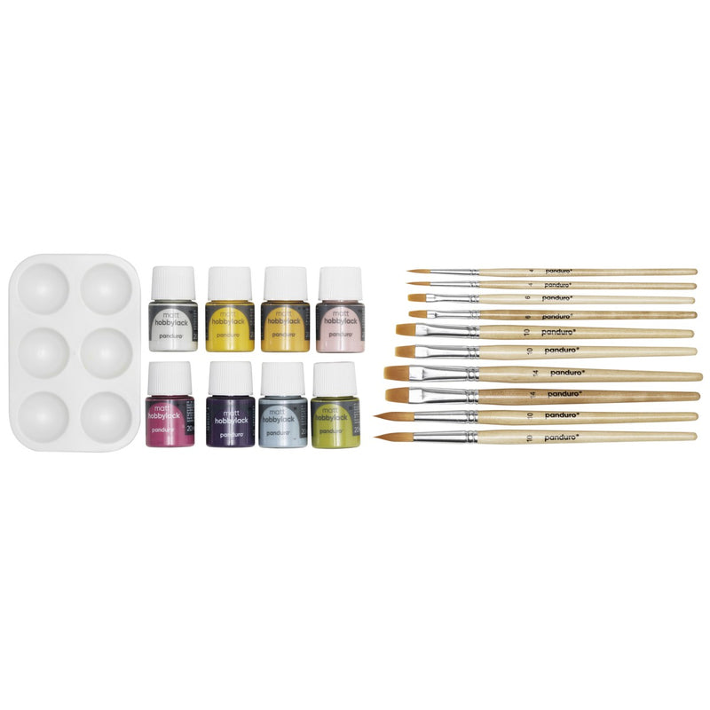 Panduro set hobbylak + accessoires - mat