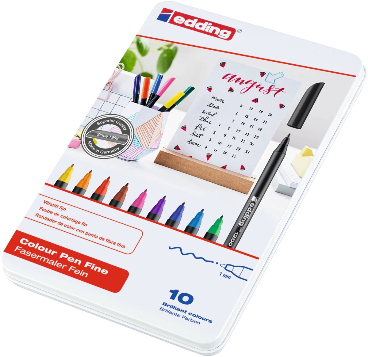 edding 1200 colour pen set - 10 stuks