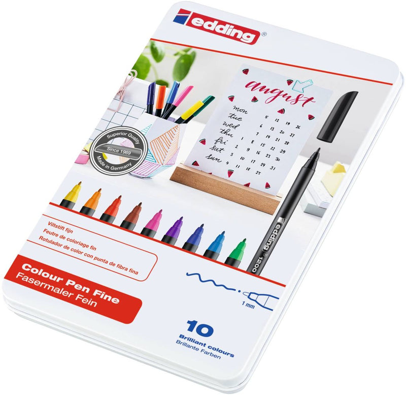 edding 1200 colour pen set - 10 stuks
