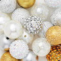 Kralenmix acryl - 20 stuks - goud & zilver