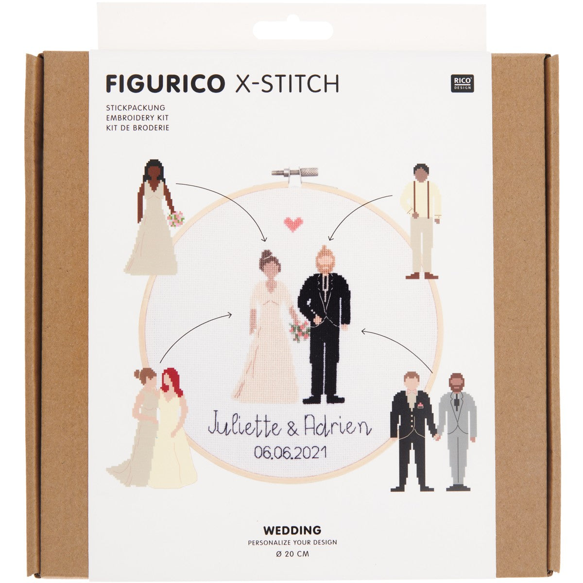 Borduurpakket - 20 cm - wedding