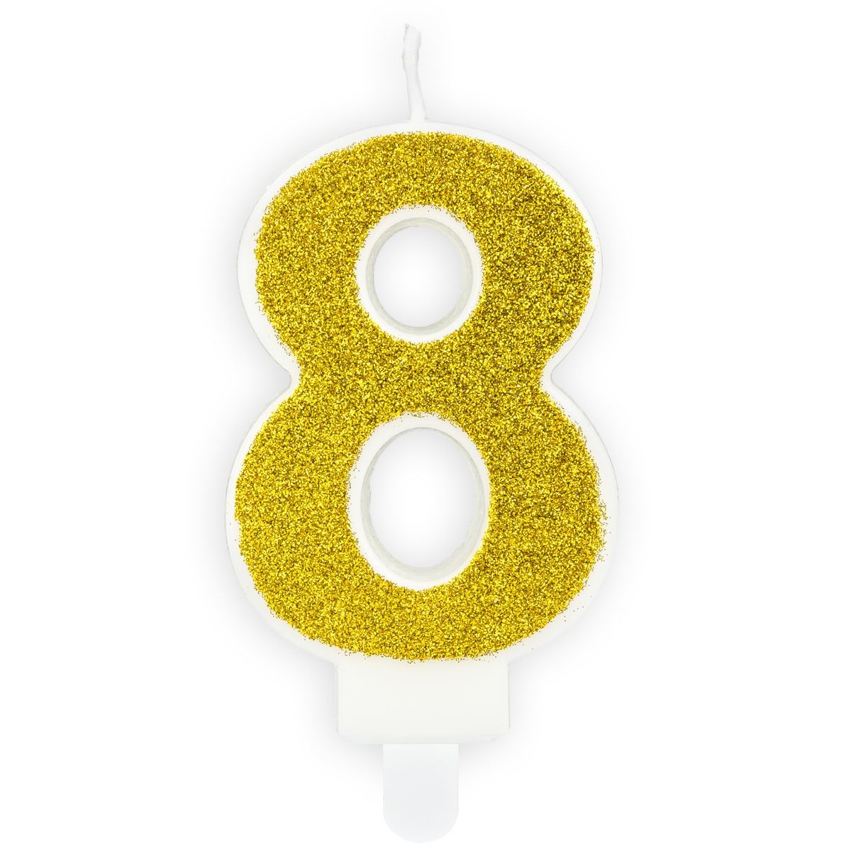 PartyDeco cijferkaars - glitter goud - 8