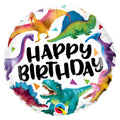 folie ballon 45 cm - happy birthday dino
