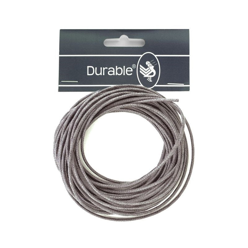 Durable waxkoord 1 mm - grijs - 5 meter