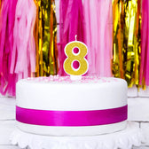 PartyDeco cijferkaars - glitter goud - 8