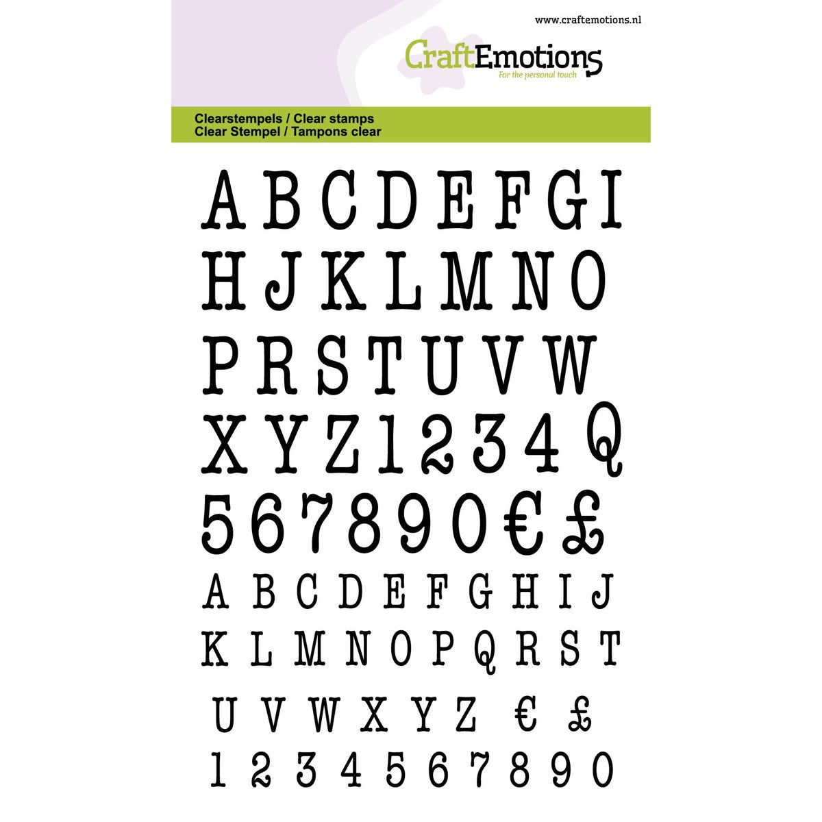clearstamps - A6 alfabet typewriter hoofdletters