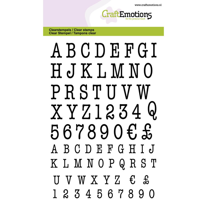 clearstamps - A6 alfabet typewriter hoofdletters