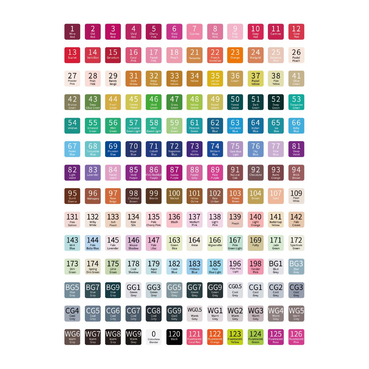 Panduro alcoholmarkers - 168 stuks