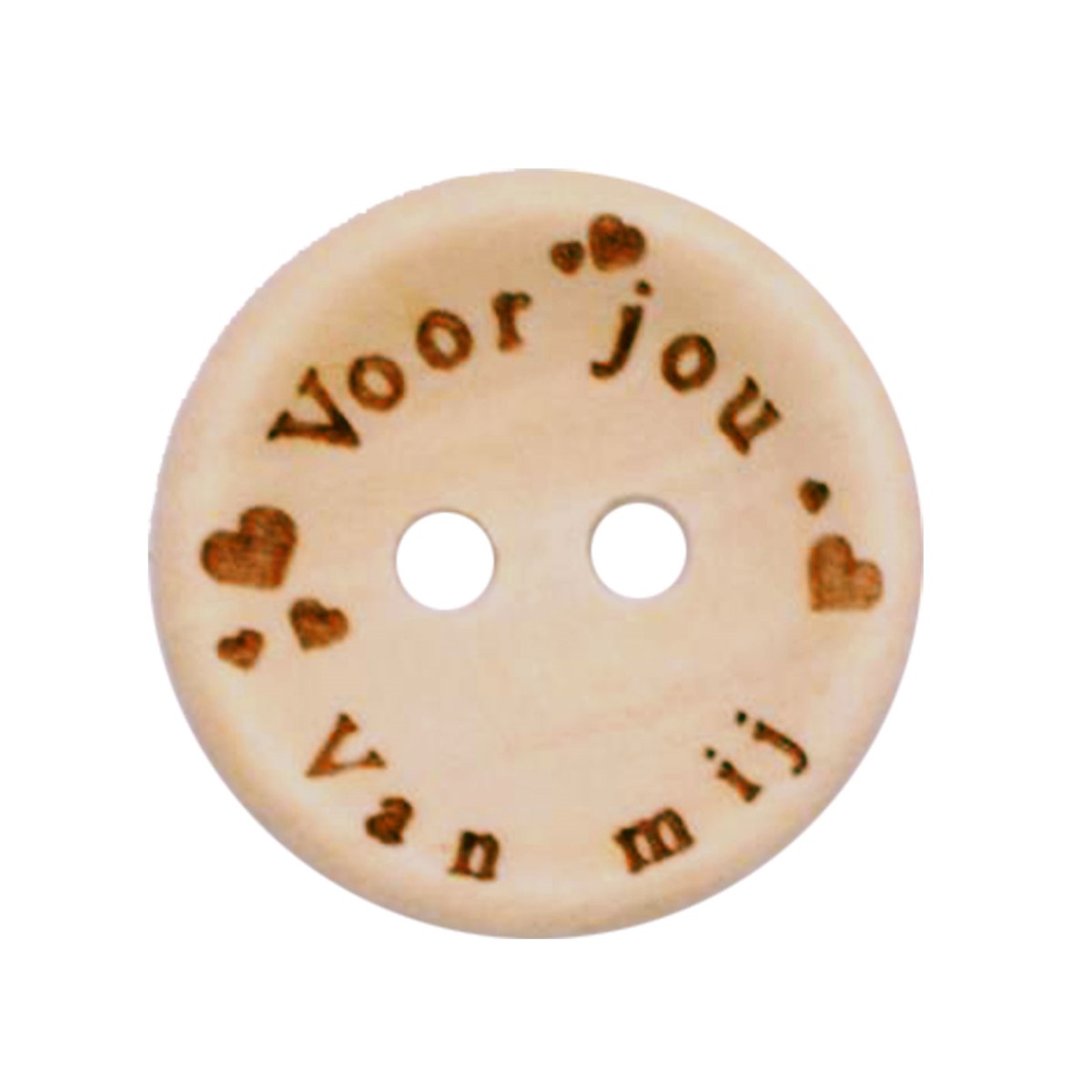 houten knoop voor jou van mij 20mm 4stk