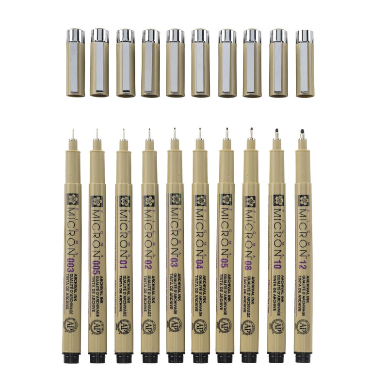 Sakura Pigma Micron fineliners - 10 stuks