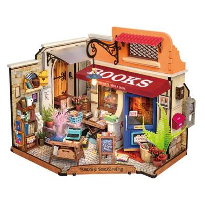 Robotime miniatuur DIY kit - Corner Bookstore