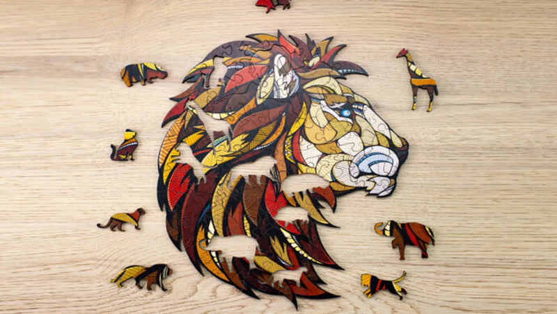 Eco Wood Art legpuzzel - cadeauverpakking - leeuw