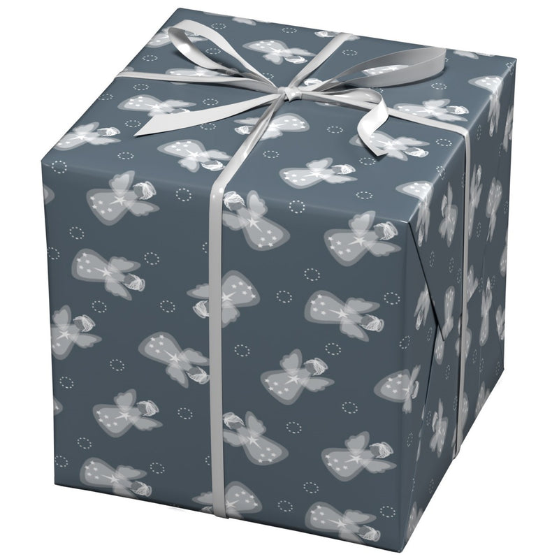 Cadeaupapier - 10 meter - granietgrijs engelen