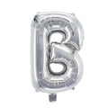 Letterballon zilverkleurig - 32 cm - B
