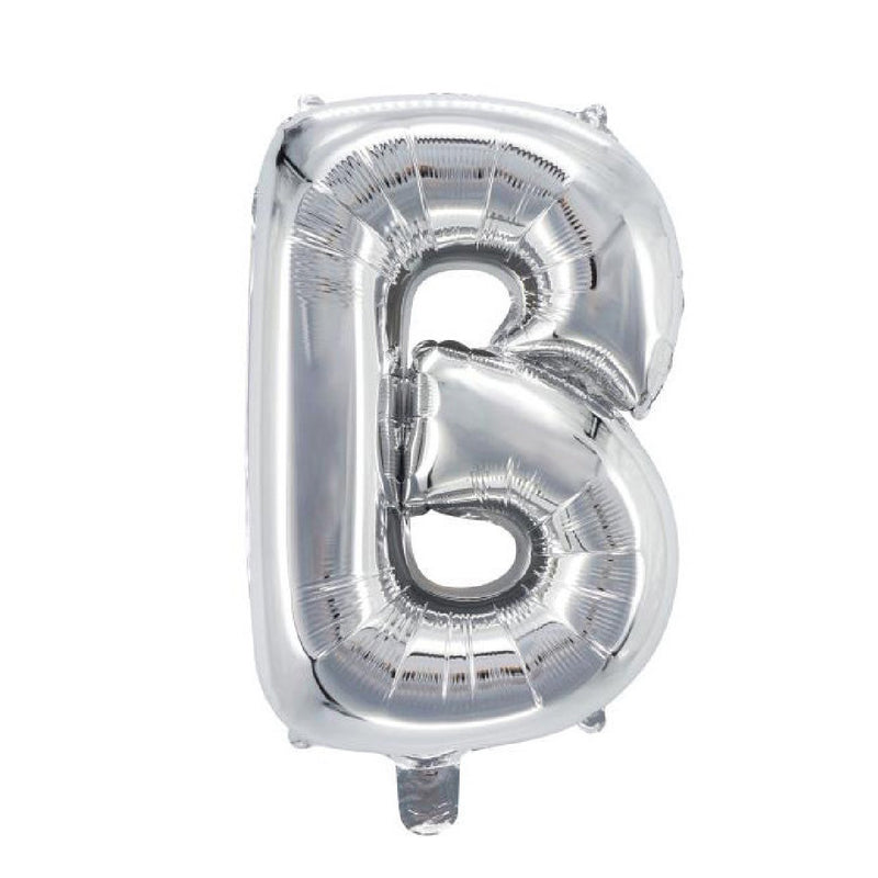 Letterballon zilverkleurig - 32 cm - B