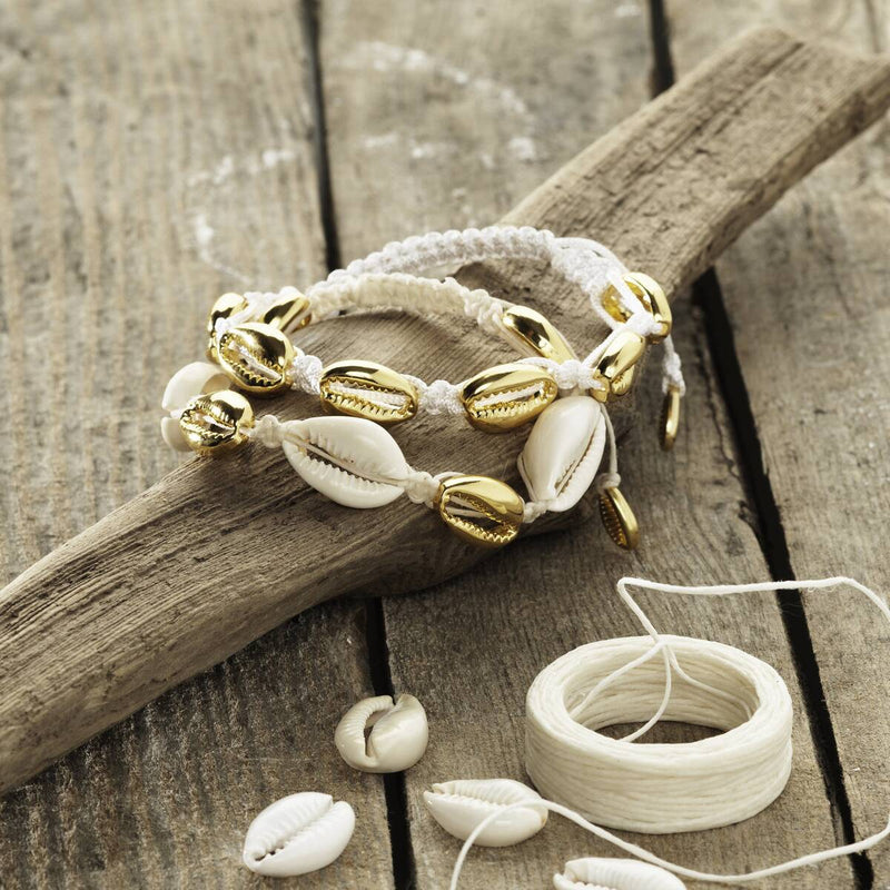 macramé armbandjes met schelpen